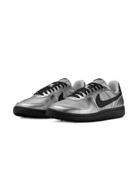Nike Womens Field General Metallic Silver and Black Sneakers